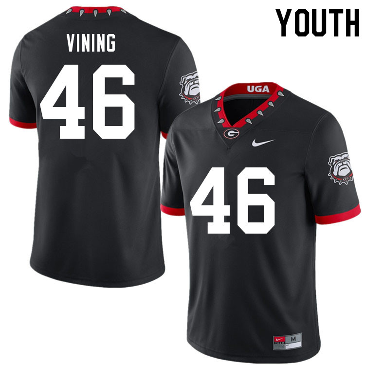 Georgia Bulldogs Youth George Vining #46 Black Mascot 100th Anniversary Stitched College UGA Football Jersey 23YI013JP